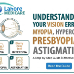 Learn about myopia, hyperopia, presbyopia, and astigmatism. Discover symptoms, underlying causes, and modern vision correction at Lahore Medicare.